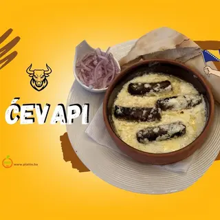 mali ćevapi u kajmaku (small Ćevapi with kajmak)