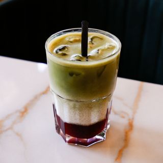 Strawberry matcha latte