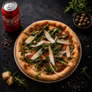 Pizza Prosciutto Crudo + Coca Cola