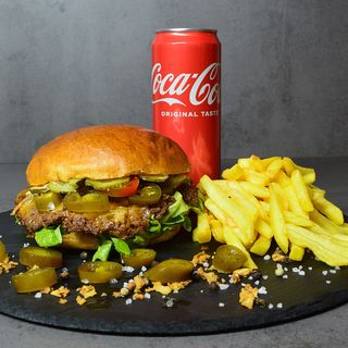 Jalapeno Smash + pomfrit + Coca-Cola