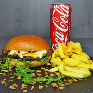 Tartufo Smash + pomfrit + Coca-Cola