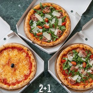 2x Pizza Prosciutto + Margarita Gratis