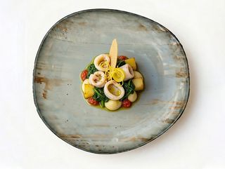 Lignje sa blitvom i krompirom