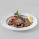 Телешки език в масло с чесън, билки и бяло вино (150г)