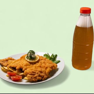 Шницел по Виенски с Жива Бира (1л)