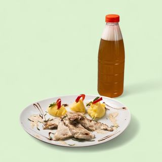 Каренца от Бонфиле с пюре и Жива Бира (1л)