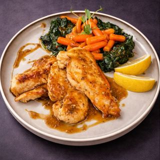 Пилешки филенца в медено-чеснова горчица