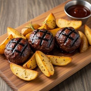 Сочни Уагю кюфтенца на JOSPER (3 броя) с картофки уеджис 350 гр.