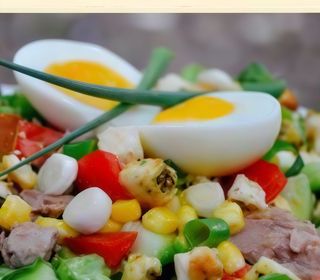 Зелена салата с риба тон и царевица (450г)