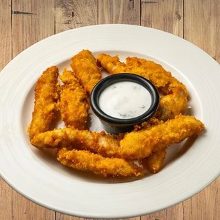 Пилешки филенца с корнфлейкс и чеснов сос