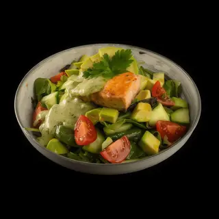 Салата с печена сьомга и авокадо (330г)