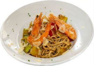 Спагети с кралски скариди (400г)