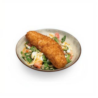 Салата спанак с киноа и хрупкава бяла риба (470г)