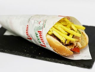 Гирос в хляб с пилешко (450г)