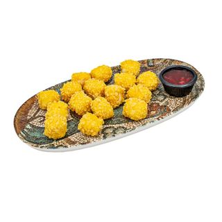 Сиренца в хрупкава панировка със сладко от горски плодове (200г)+ кока кола 330