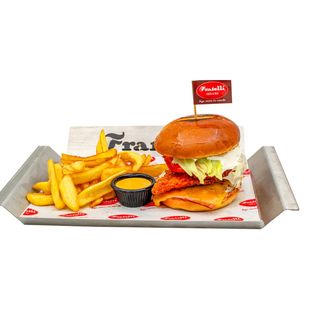 Бургер с панирано месце + Кока Кола 330 мл