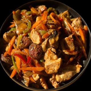 Микс меса със сотирани зеленчуци (500г)