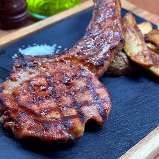 Jumbo Pork Steak with Wedgies potatoes