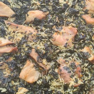 Свинско със спанак и ориз