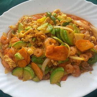 191.Яйца със скариди и зеленчуци (600г)