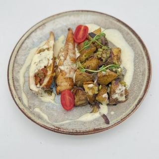 Пълнено пилешко филе с праз и проволоне