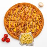 Бургер пица с пържени картофки