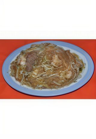 74. Пържено оризово фиде с три вида месо (600г)