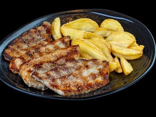 ПАНЦЕТА с пържени картофи по селски