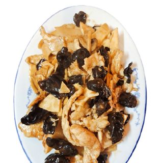 76.Свинско с бамбукови стръкчета и гъби