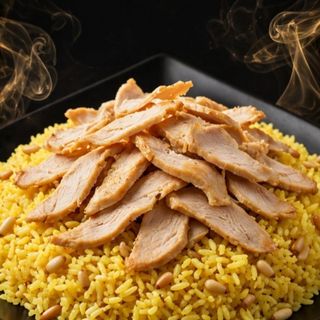 Ориз със месо от дюнер (100г) + сос (50г)