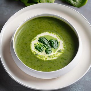 Крем супа от пресен спанак с равиоли неро ди сепия