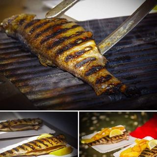 Филе от скумрия на скара с картофена салата (300г)