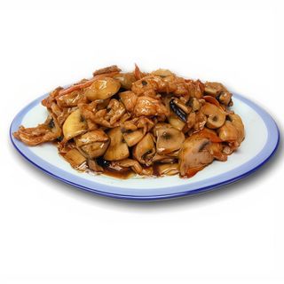 86.Свинско с пресни гъби (800г)