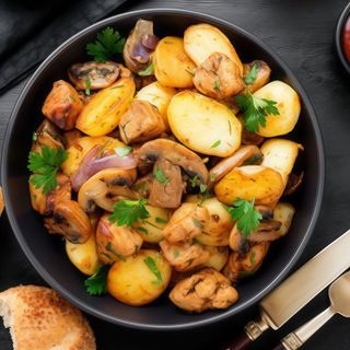 Картофи с манатарки, пресни подправки и чесън (300г)