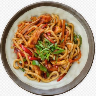 Шанхай Нудли с пиле и зеленчуци+ бонус кока кола