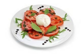 Салата Бурата с розови домати и рукола (400г)