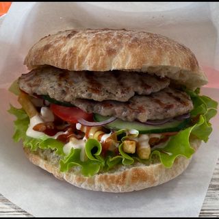 Двоен свински бургер (450г)