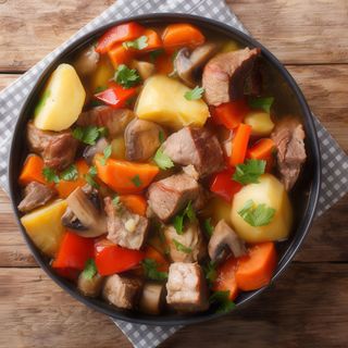 Свинско къкрещо върху метална плоча (400г)