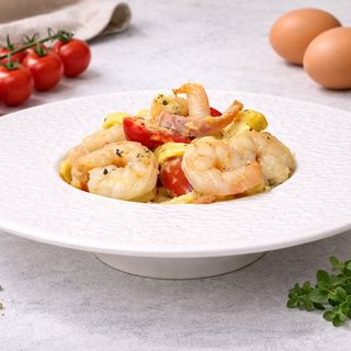 Паста ала Карбонара със скариди