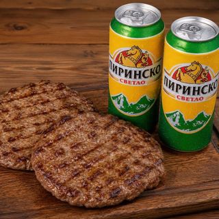 2бр. ПЛЕСКАВИЦА 140гр. + 2 БИРИ ПИРИНСКО