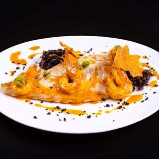 Филе от лаврак със скариди,