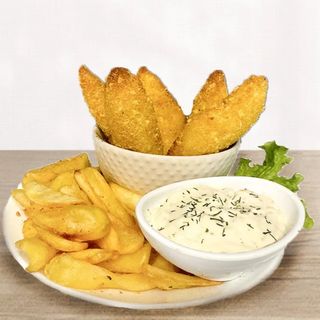 Бокс Меню с Пилешки филенца и пържени картофки (350гр.)