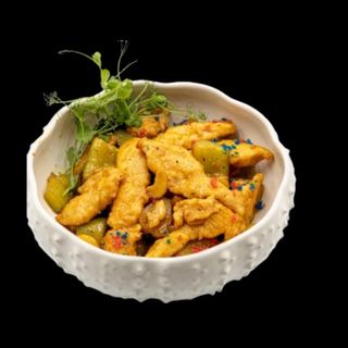 Пиле с кашу и ананас (350 г)