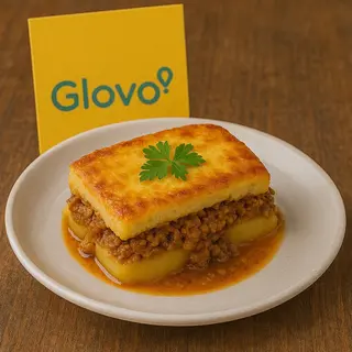 МУСАКА С КАРТОФИ И КАЙМА  (350ГР)