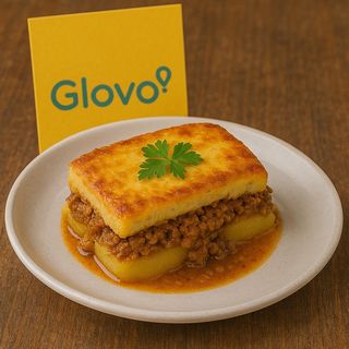 МУСАКА С КАРТОФИ И КАЙМА  (350ГР)