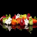 Салата с мус от крема сирене, печена капия и прах от маслини (350г)