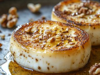 Запечено козе сирене с мед и орехи (150г)