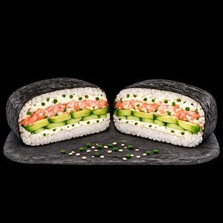 Onigiri Smoked Salmon Burger