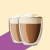 Shell Cafe двустенни стъклени чаши за капучино 2 бр