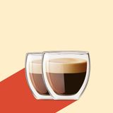 Shell Cafe двустенни стъклени чаши за еспресо 2 бр